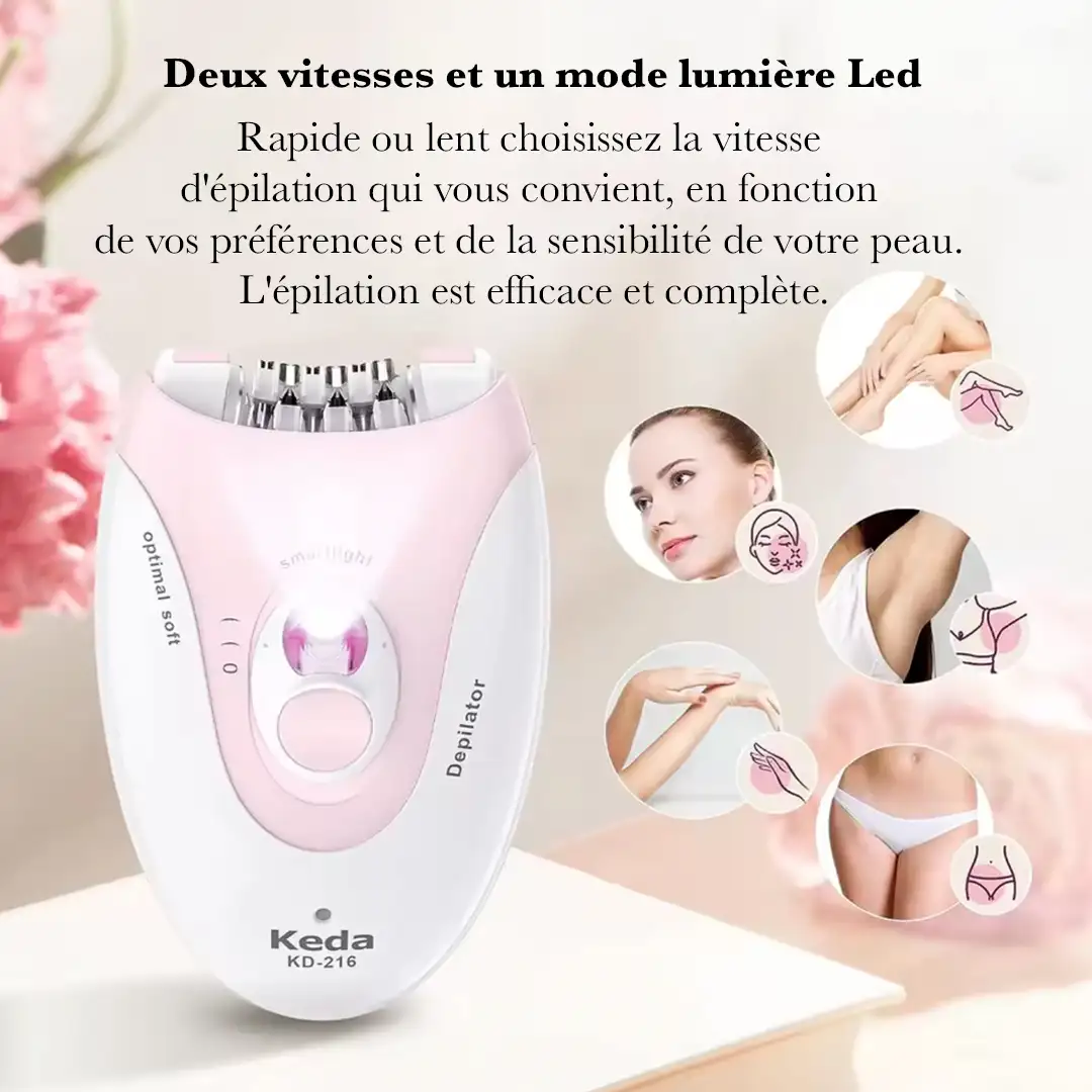 Épilateur Électrique USB 2 Vitesses – Modèle KD-216